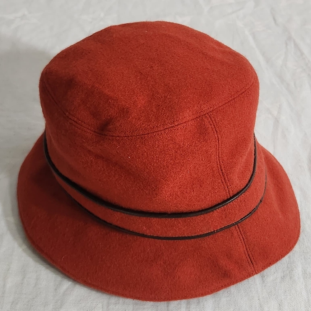 Coach Women's Wool Blend Bucket Hat Dusty Orange Size S